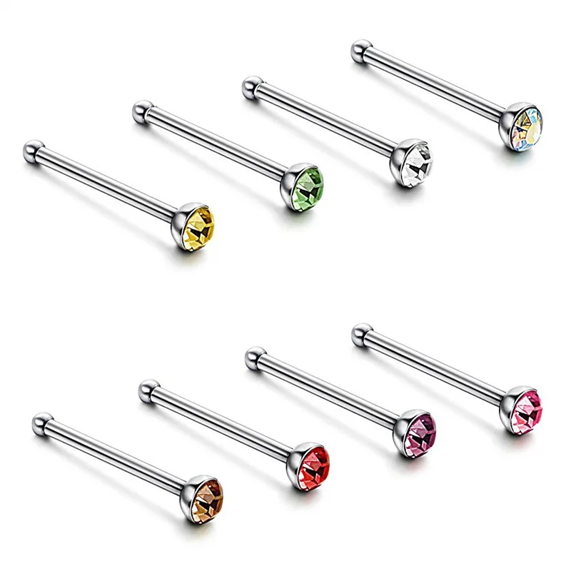 Стразы из нержавеющей стали для пирсинга носа серьги-гвоздики ювелирное изделие