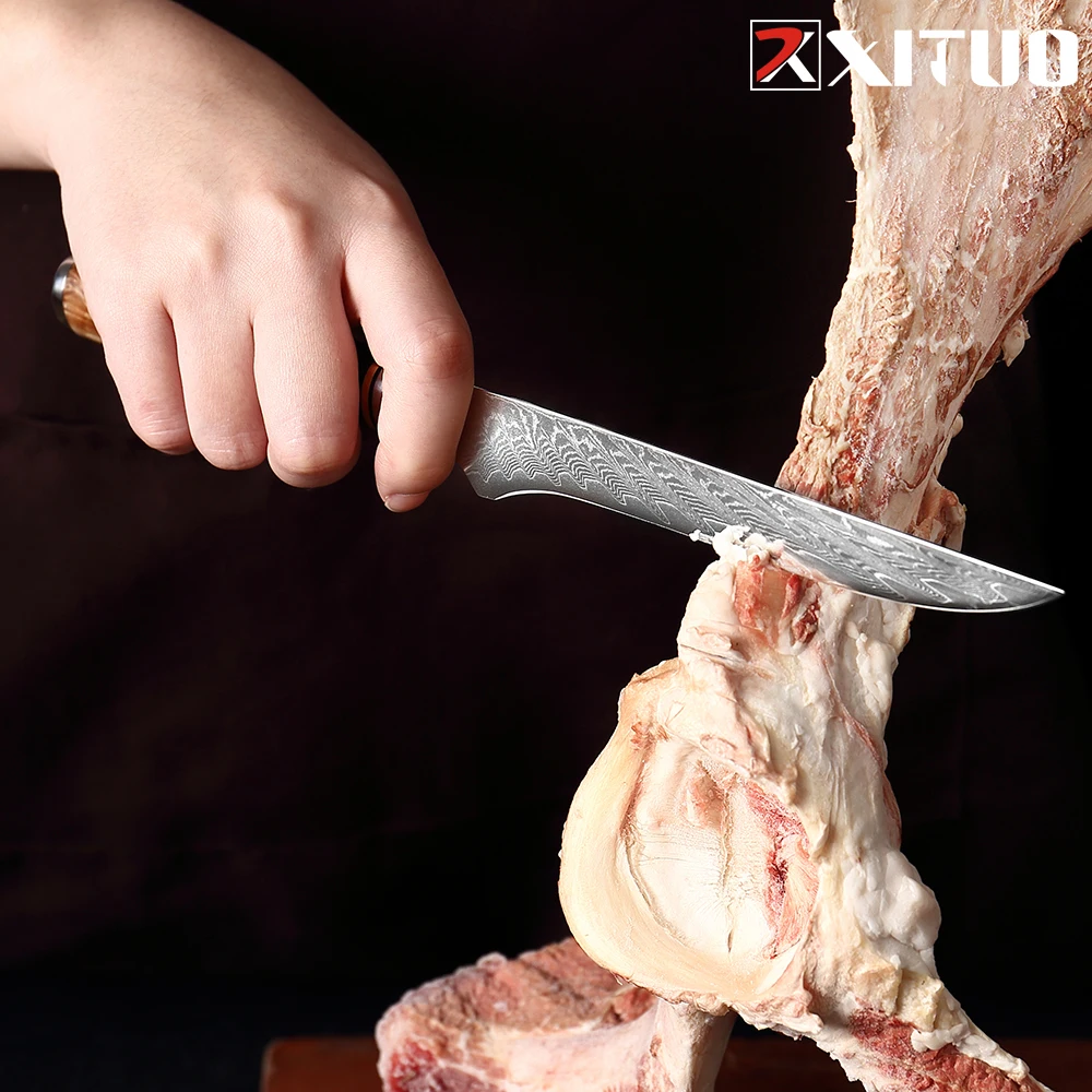 XITUO нож из дамасской стали VG10 для обвалки мясной шеф-повара мяса сырые филе лосося