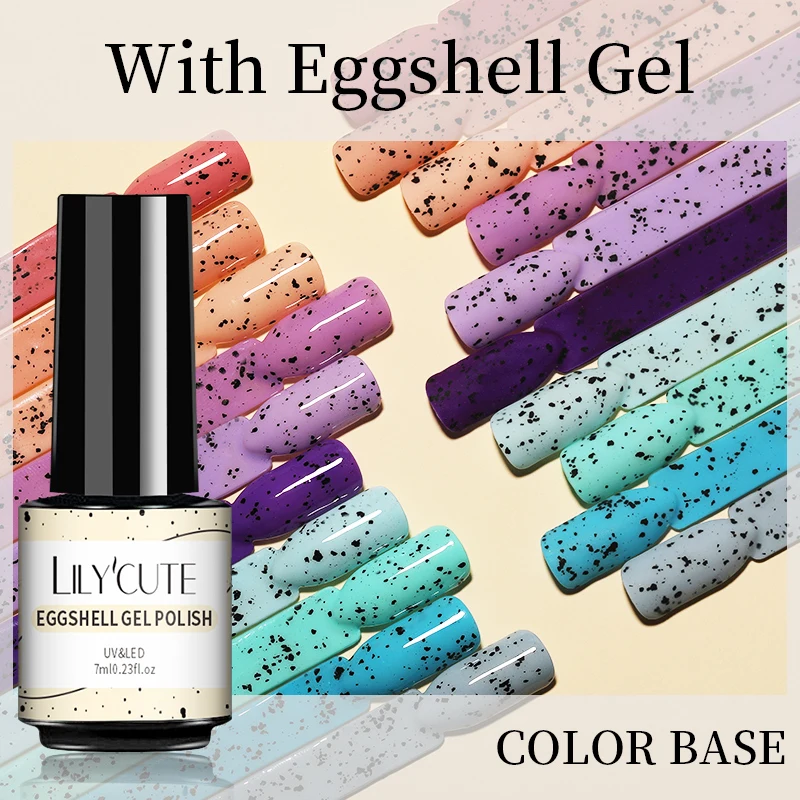 LILYCUTE 7ml Nude Eggshell Nail Gel Polish Transparent Gel Soak Off Gel UV LED Nail Art Manicure DIY Varnish With Any Color Gels