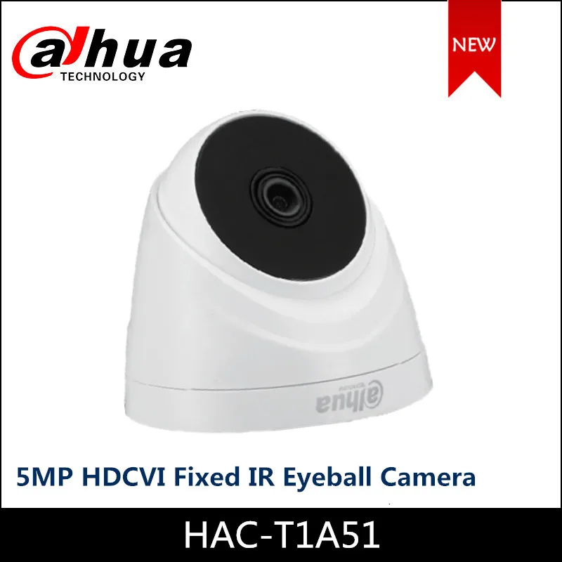 

Dahua 5MP HDCVI Camera Fixed IR Eyeball Camera HAC-T1A51 CVI/CVBS/AHD/TVI switchable Smart IR 20m CCTV Camera