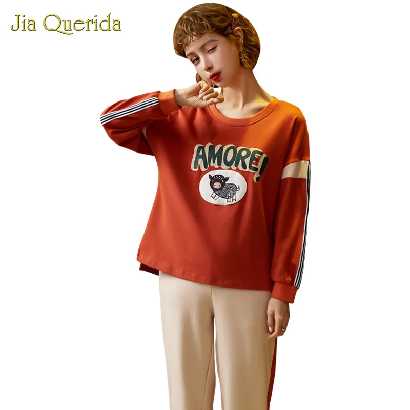 Пижамы новые пижамные комплекты мультяшный принт женские пижамы больших