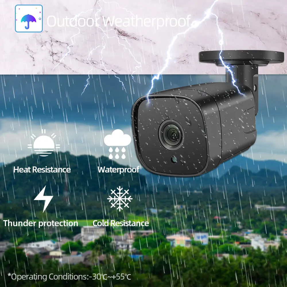 16CH POE NVR 8/16Pcs 4K 8MP POE IP Camera 4K NVR Kit Security System Audio Night Vision Onvif H.265 P2P Waterproof Camera