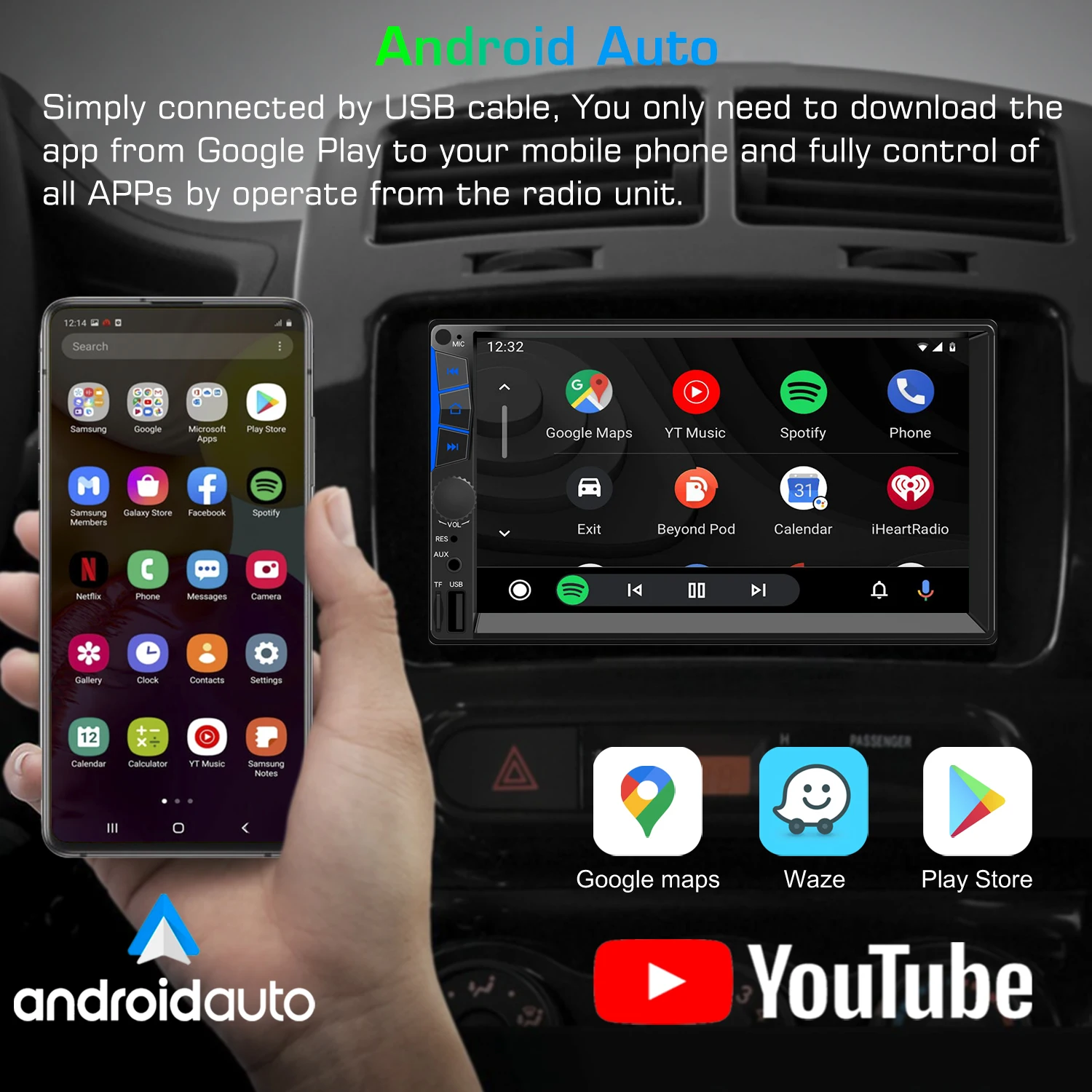 $72.48 DOXOV Apple Carplay Car Radio 2din Touch Screen 7