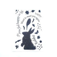rabbit and phrases rubber stamps for diy scrapbooking card making photo album crafts transparent silicone seal decor new stamps