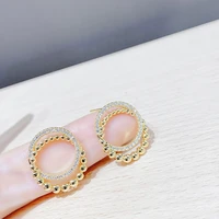 fashion cubic zircon geometric circle round earrings personality exaggeration simple earrings for women jewelry 2021