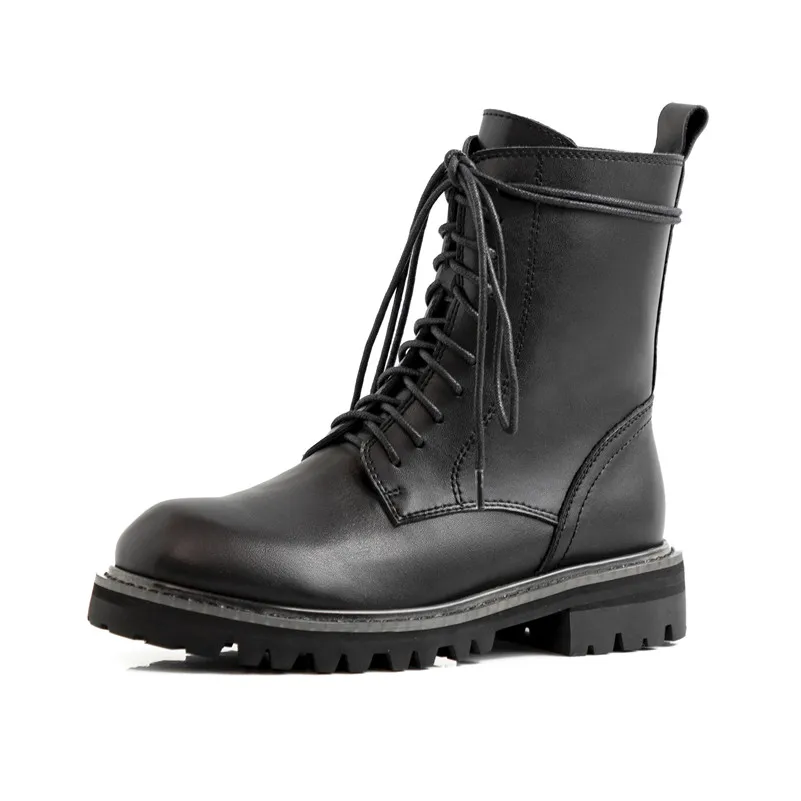 Женские мотоциклетные ботинки Meotina осенне-зимние ботильоны из натуральной кожи