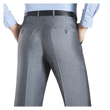 Pantalon de costume d'affaires en soie solide pour homme, taille 29 56, nouvelle collection printemps automne, 2020  (1)