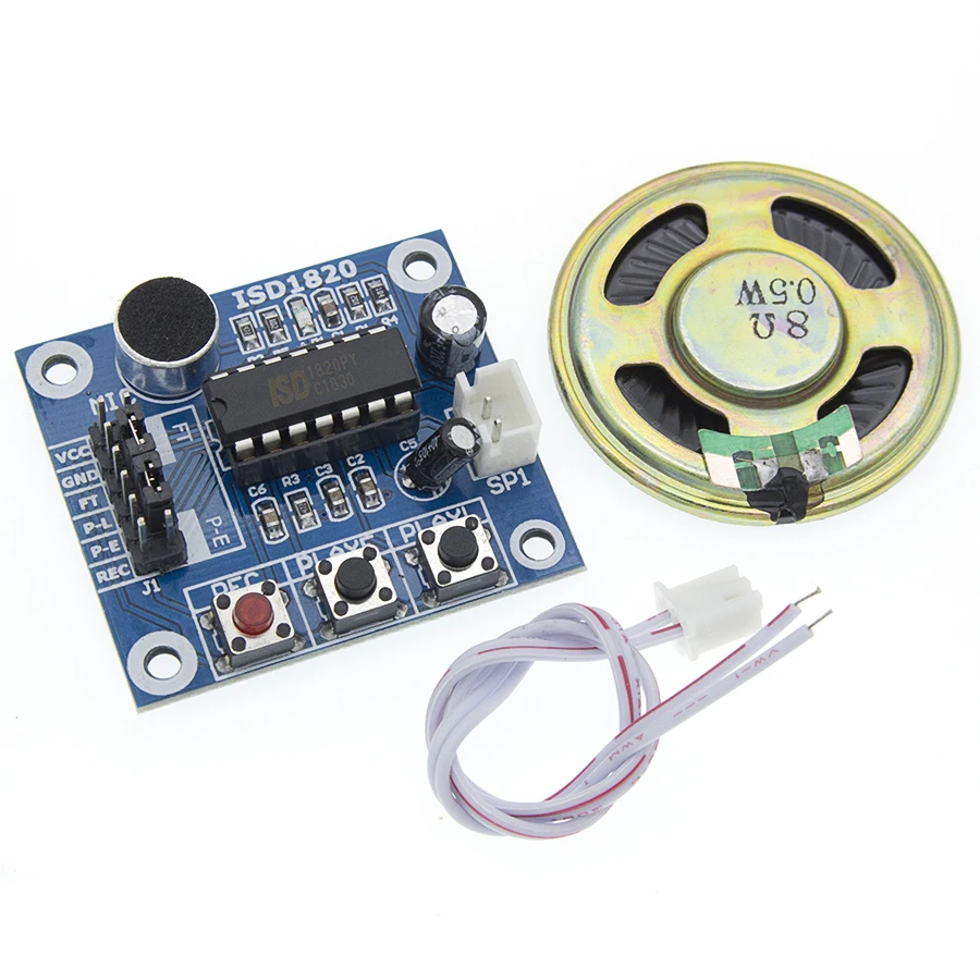Free Shipping 5set/lot ISD1820 Voice Recording Recorder Module With Mic Sound Audio Loudspeaker New | Электронные компоненты и