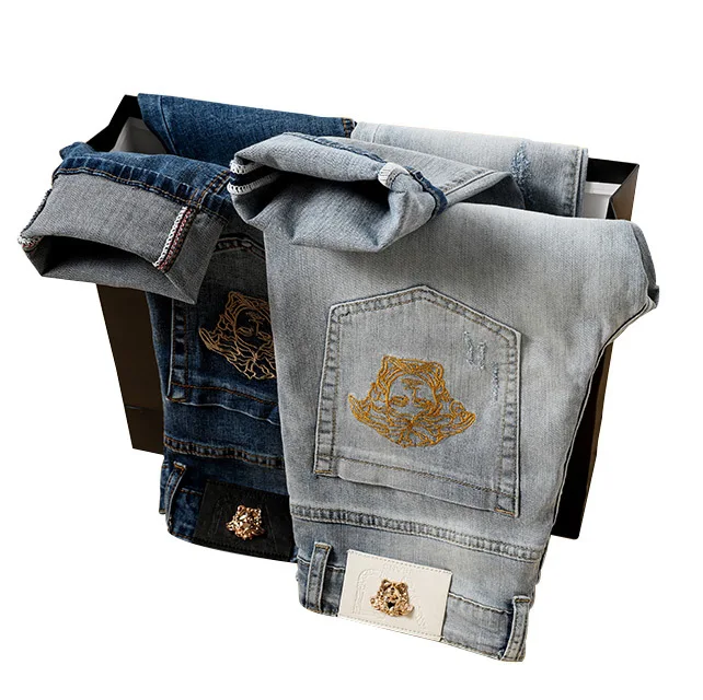 

Simple and versatile young and middle-aged spring and summer thin male students Korean Trend SLIM STRAIGHT casual men's long