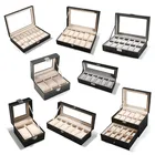 Чехол-органайзер для часов, из ПУ кожи с 2 3 6 12 20 24 ячейками, коробка для демонстрации наручных часов, чехол для хранения ювелирных изделий, коробка для часов