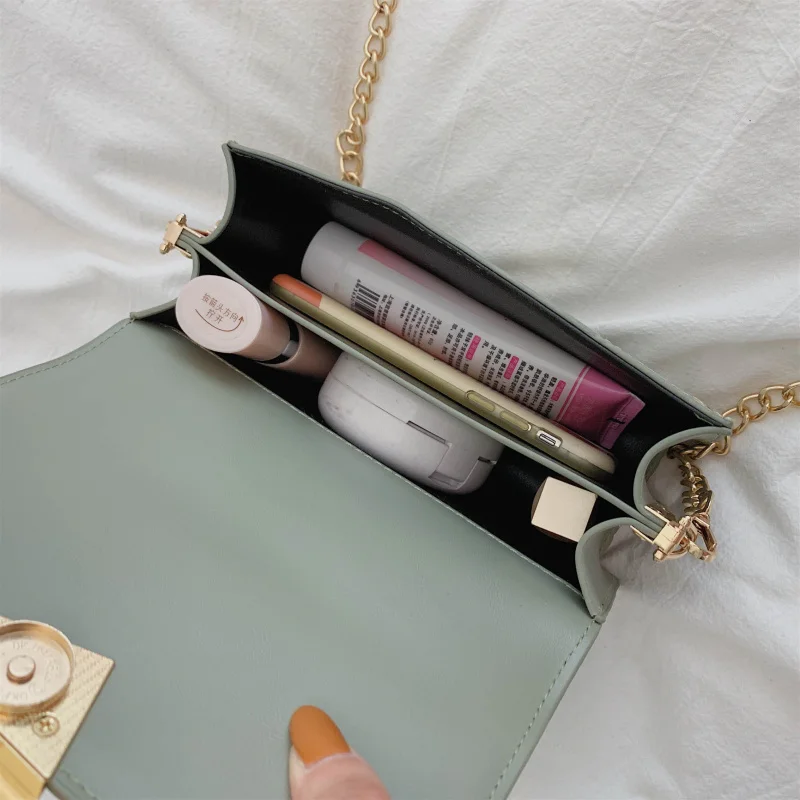 Маленькие кожаные сумки через плечо для женщин 2020 сумка с цепочкой женские