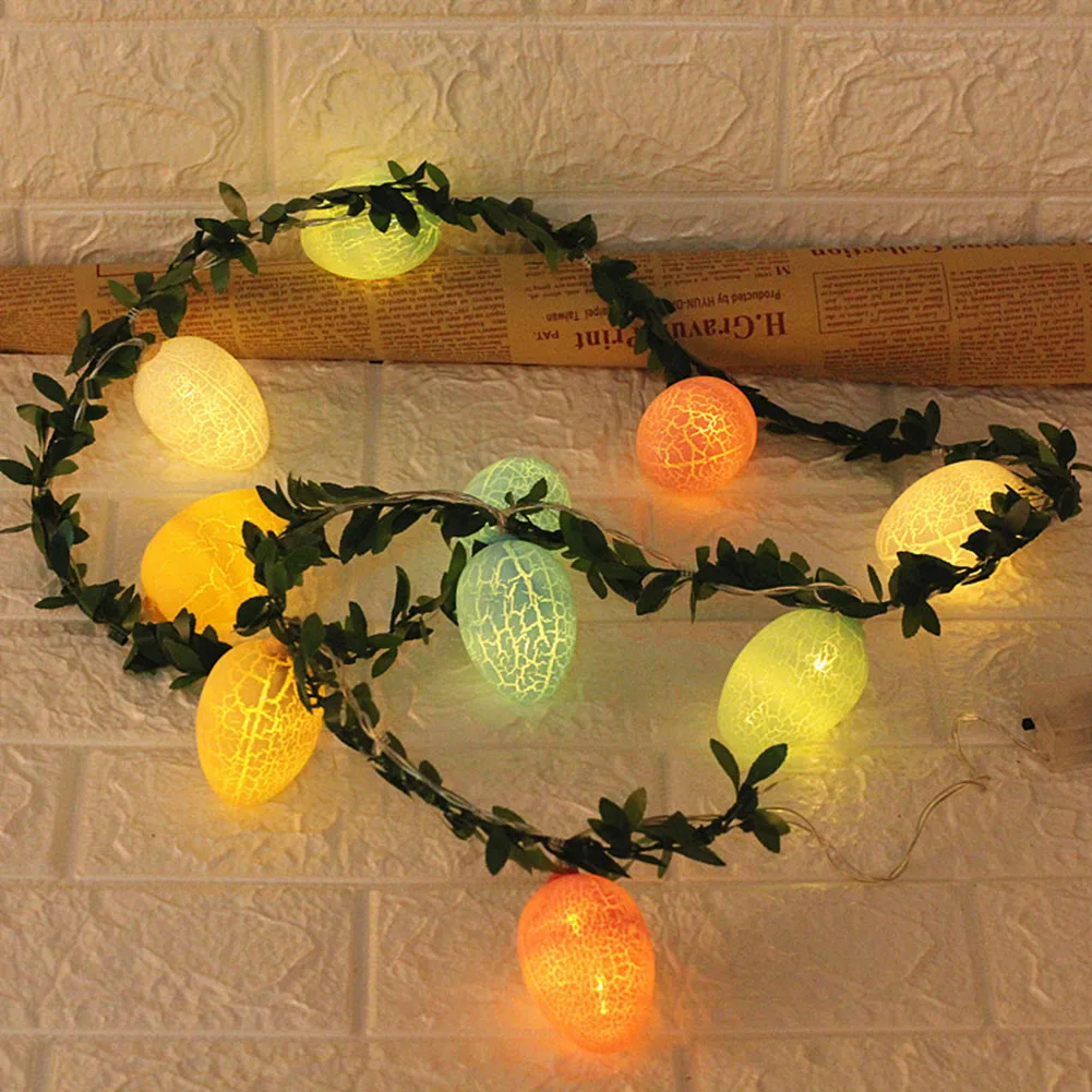 2m Easter Crack Egg String Lights Easter Decorations Fairy Garlands Lamp Home Holiday Wedding Party Bedroom Ornament Lighting