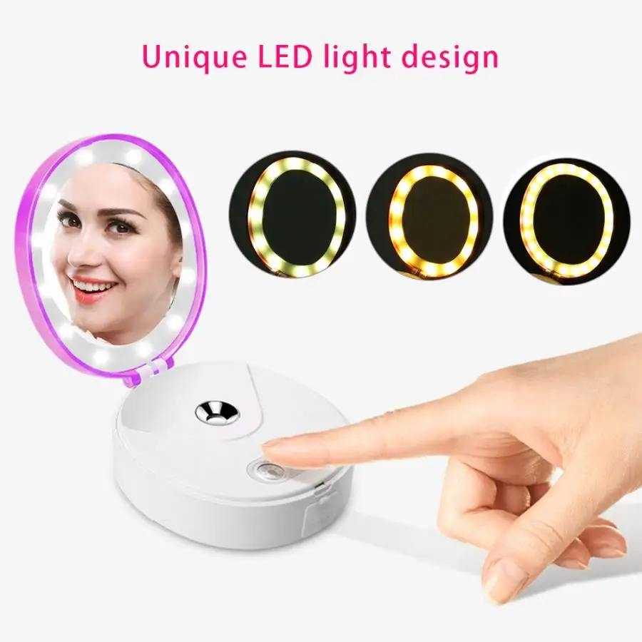 Нано зеркальный распылитель инструмент для красоты лица USB светодиодный