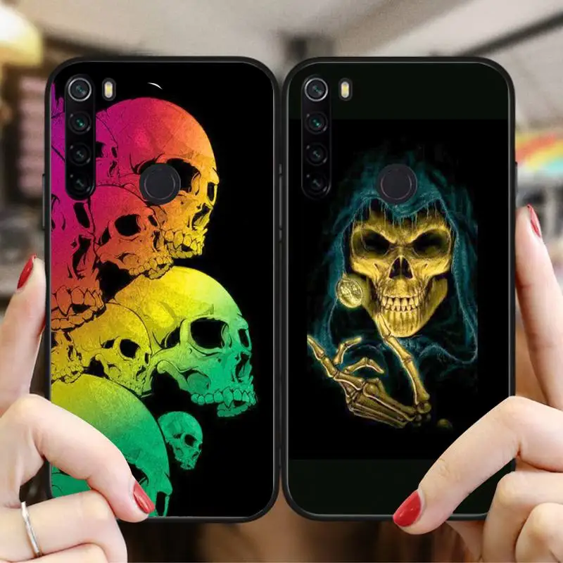 

X Ray Middle Scary Finger Hoesjes Skull Skeleton Cards Phone Case For Xiaomi Redmi Note8T 7 9 Pro 5A Redmi4X 5A 6A 6 7 8 5Plus
