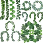 Листья тропической пальмы пластиковые искусственные растения дерево Свадьба монстера домашний сад вечерние украшение стола для детской фотосессии; Аксессуары