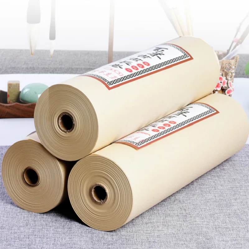 Chinese Rice Paper Half-Ripe Gold Foil Xuan Paper Papier De Riz Chinese Painting Calligraphy Raw Xuan Paper Rolling Rice Papier