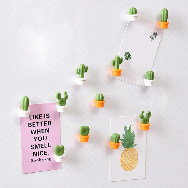 6pcs Home Decoration Magnetic Refrigerator Paste Sticky Notes Cactus Fridge Magnet Collection Message Post | Дом и сад