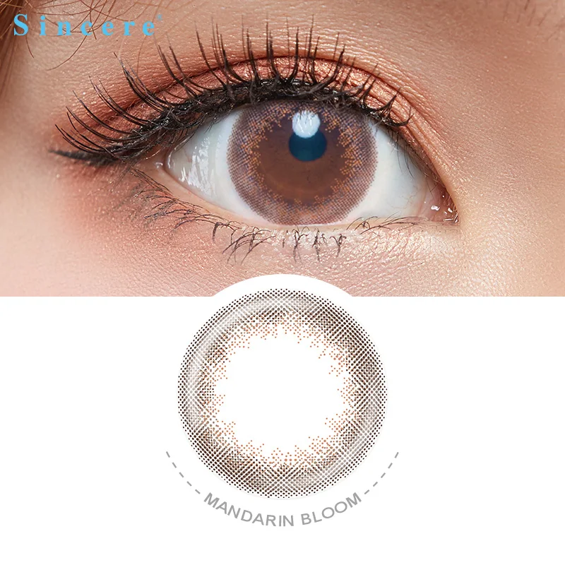 

Sincere vision 10pcs/box contact lens Mandarin Bloom beautiful Pupil Colored Contact Lenses for Eyes yearly Myopia prescription