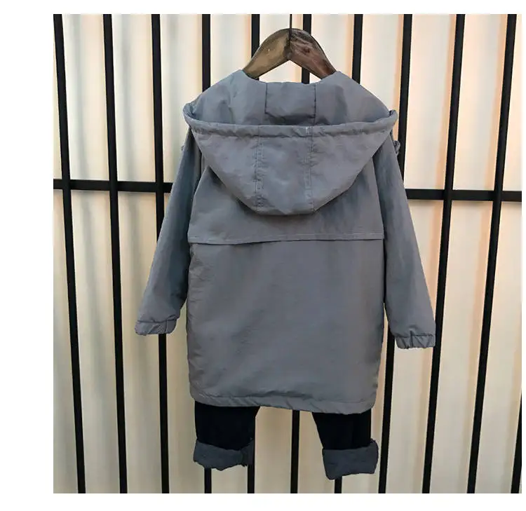 Детский Тренч куртки Новинка осени 2019 повседневные Длинные для маленьких