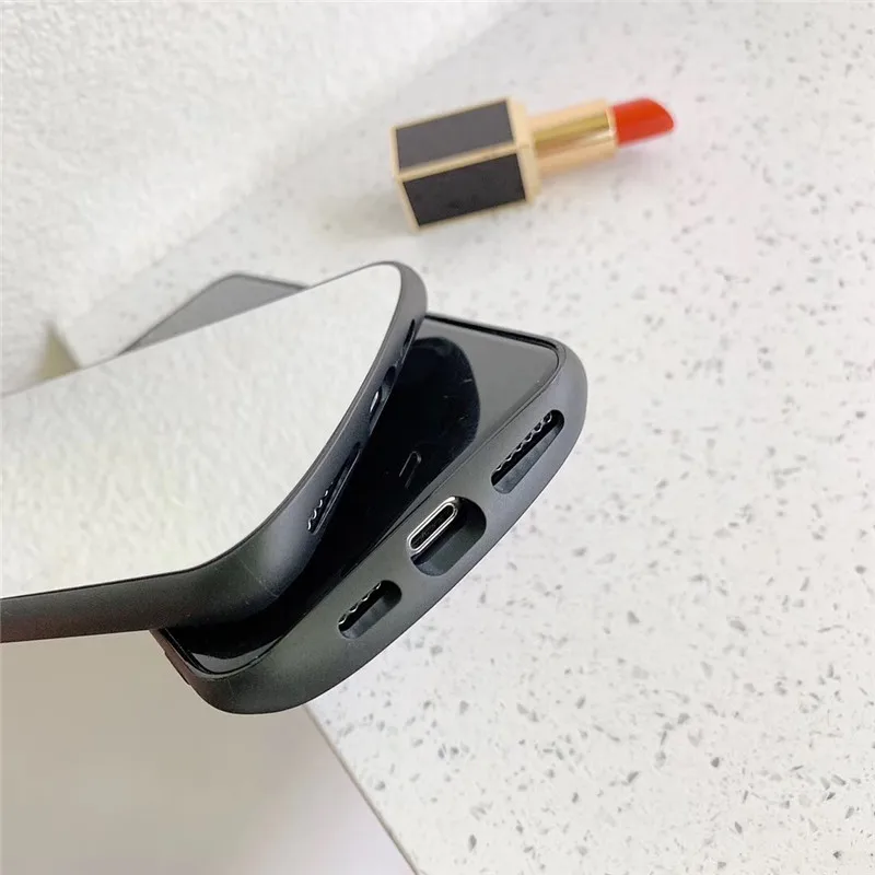 Девушка макияж зеркало квадратный чехол для телефона для iPhone 11 Pro Max XR XS Max 7 8 6S Plus чехол мягкий TPU Сторона+ PC полный корпус чехол для телефона