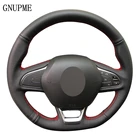 DIY черная искусственная кожа DIY чехол рулевого колеса автомобиля для Renault Kadjar Koleos Megane Талисман живописные эспас 2015-2018