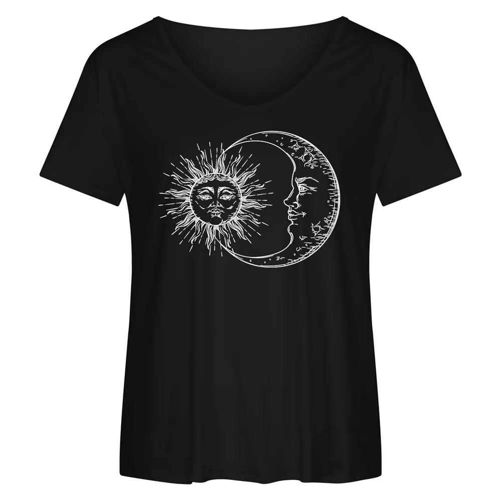

Graphic T Shirts Women Summer Tees Top Fashion Print V Neck Short Sleeve Casual t Shirt Women TShirt Loose Goth Clothes