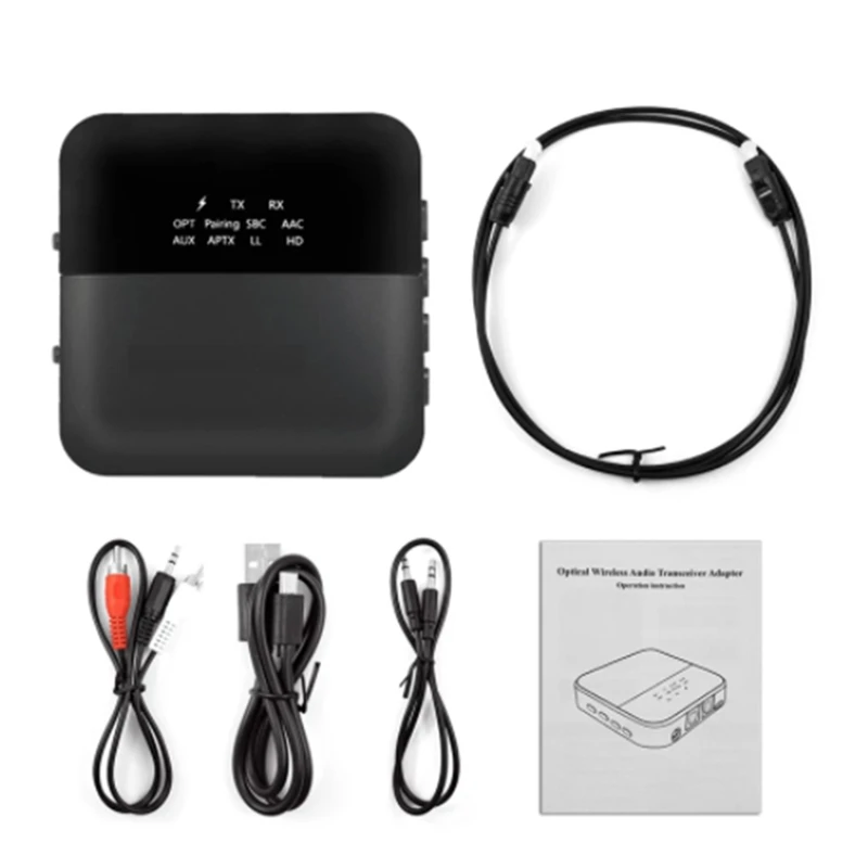 

2 in 1 Wireless Bluetooth 5.0 Transmitter Receiver CSR8675 3.5mm o Aptx HD Optical Adapter for TV Car