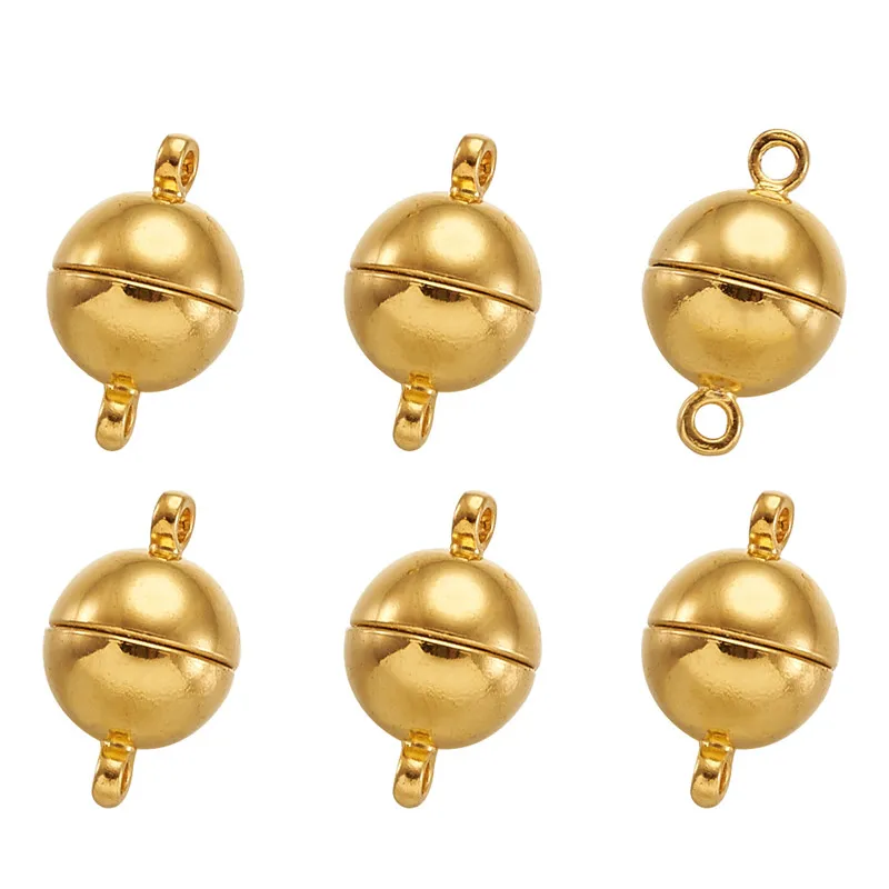 Круглые латунные Магнитные застежки 5 комплектов аксессуары для браслетов и