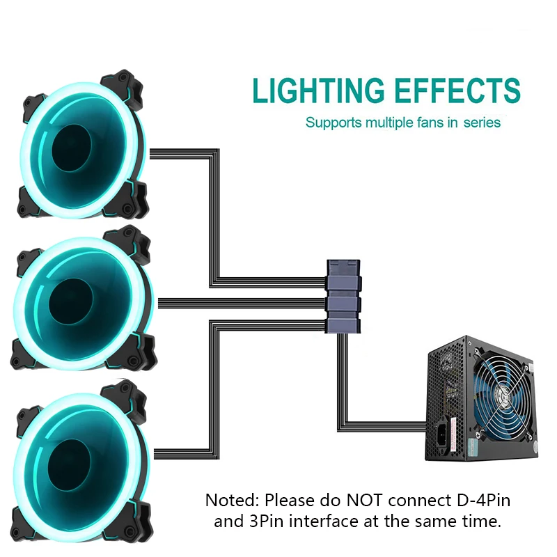 Вентилятор Segotep RGB 120 мм 5 В 3 контакта для настольного компьютера чехол кулер