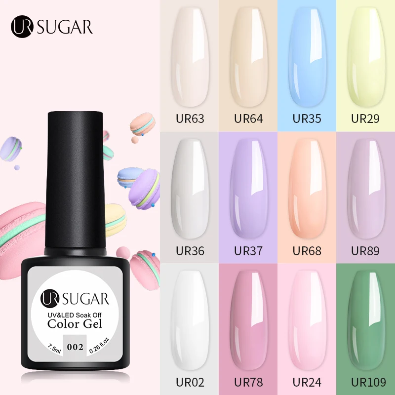 UR SUGAR 7 5 мл Гель лак для ногтей весенний Макарон мороженое Цветочный цвет дизайн