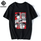 Модная летняя Японская уличная одежда в стиле Харадзюку для мужчин, винтажная крутая Мужская футболка Jojos Bizarre Adventure, футболка с аниме