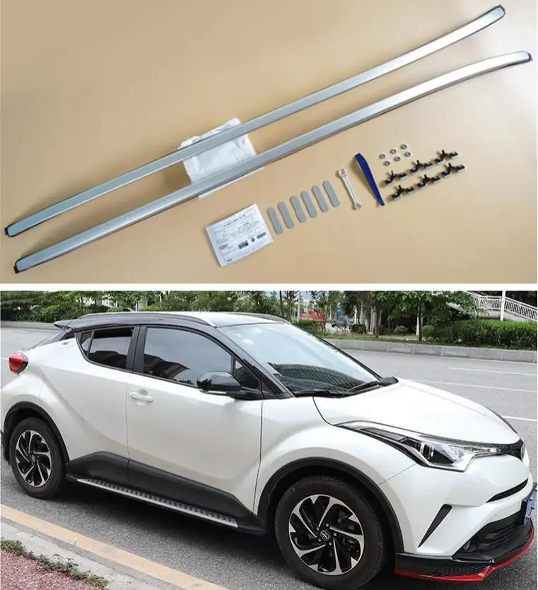 

High Quality Aluminum Alloy Screw Installation Top Roof Rack Rail Luggage For TOYOTA C-HR CHR 2017 2018 2019 2020 2021