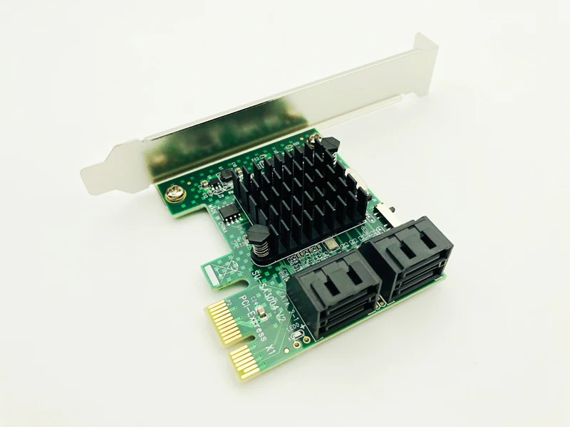 

PCI-E PCI Express 1x to 4-Port Sata 3.0 III 6Gbps Converter Controller Card Adapter Expansion Board Heatsink Low Profile Bracket