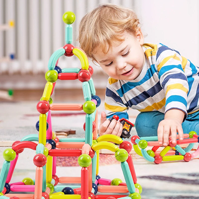 36-152PCS Constructor Variety Magnetic Rod Building Blocks Construction Set Early Learning for Children Toys Gift | Игрушки и хобби
