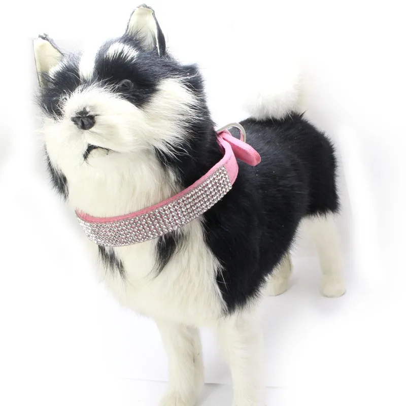 

Pet Dog Collars Neck Strap Rhinestone PU Leather Crystal Diamond Puppy Collar
