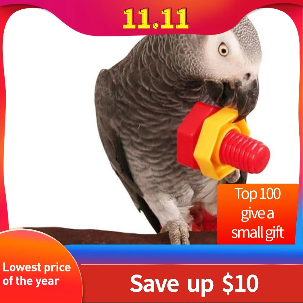 4 шт. игрушка для попугаев жевательные укусы качели клетка гайки болты винтовая