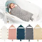 2019, детский спальный мешок, одеяло для новорожденных, вязаное крючком зимнее теплое Пеленальное Одеяло, спальный мешок, милые пеленки с кроличьими ушками