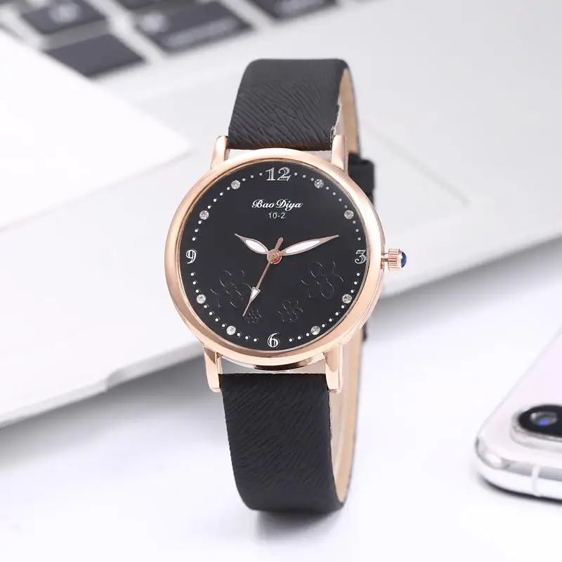 

Elegant Women Vintage Brown Dress Watches Luxury Fashion Ladies Watch Casual Flower Dial Design Female Quartz Thin Leather Clock