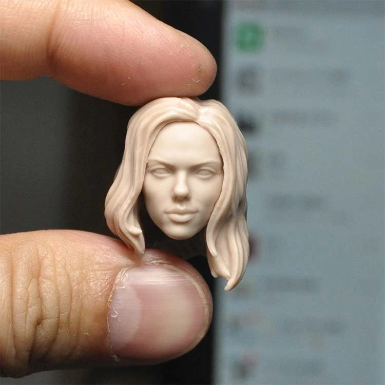 

1/12 Scale Black Widow Short Hair Unpainted Head Model for 6'' ML Figure Body