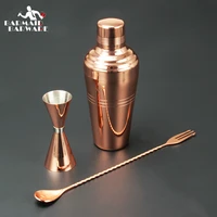 cocktail shaker bar set copper plated shaker barware set 3 pieces bartender kit includes shaker 510ml jigger spoon