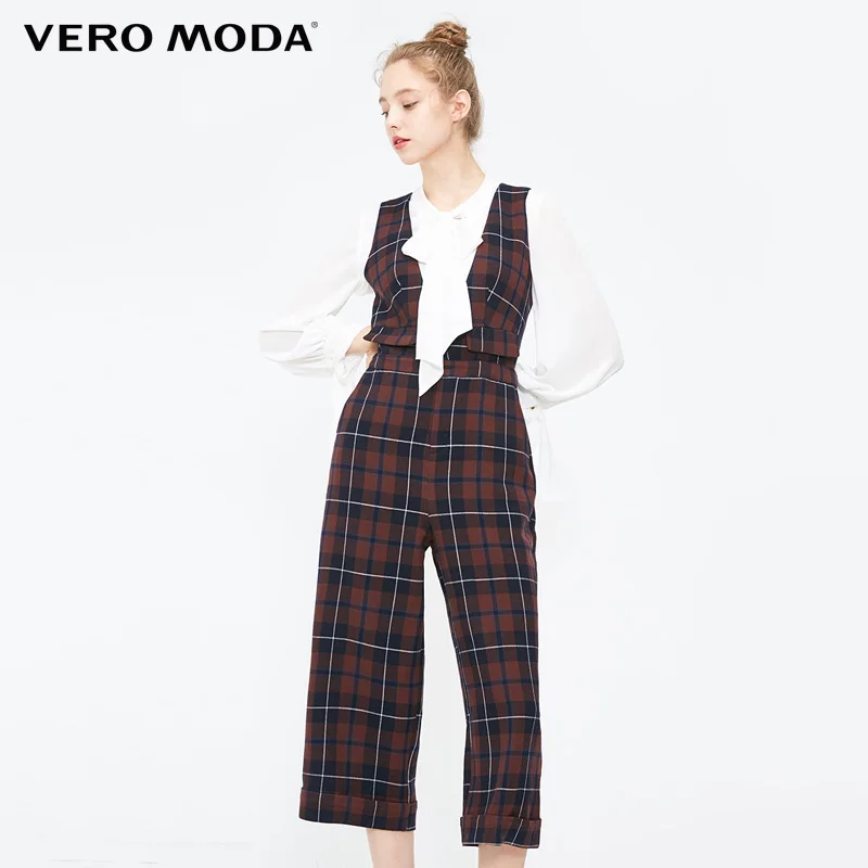 Vero Moda женские осенние клетчатые комбинезоны на пуговицах | 31849X504|Брюки|