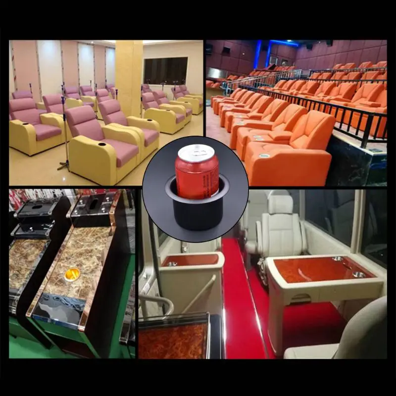 

4Pcs Black Boat Plastic Cup Drink Can Holder For Boat Marine RV Sofa Universal