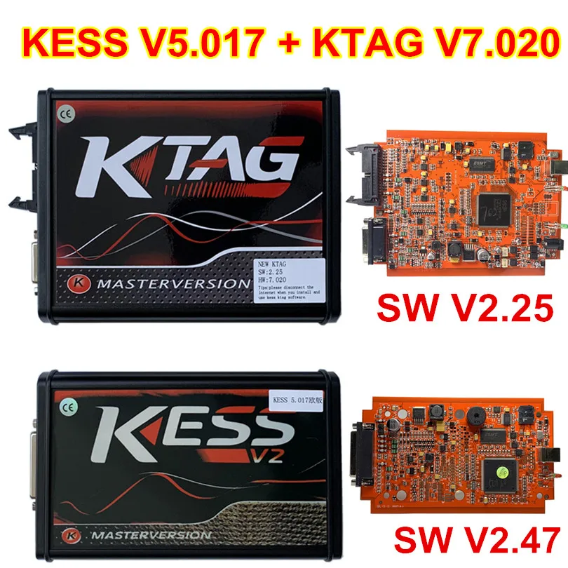KESSV2 KESS V2 V2.47 V5.017 ЕС красный ECM Титан Winols KTAG V7.020 4 светодиодный онлайн мастер-версия ECU OBD автомобиль/Грузовик программист инструмент