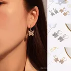 Универсальные женские простые серьги Стразы в форме бабочки аксессуары полные стразы кольца застежка для ушей женские модные ювелирные изделия аксессуары