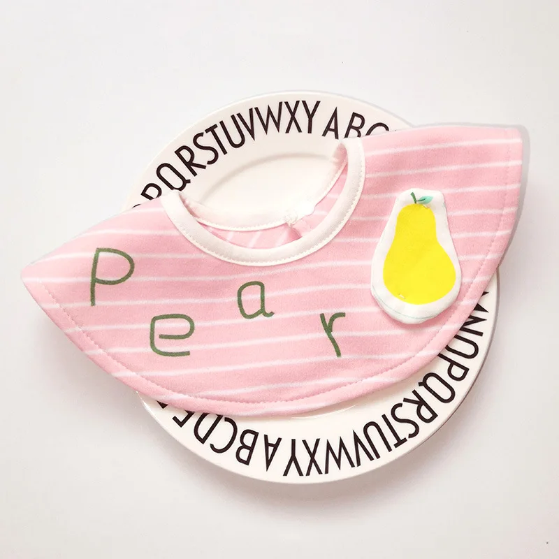 INS Стиль 360 градусов хлопок фрукты детские нагрудники с буквенным принтом для