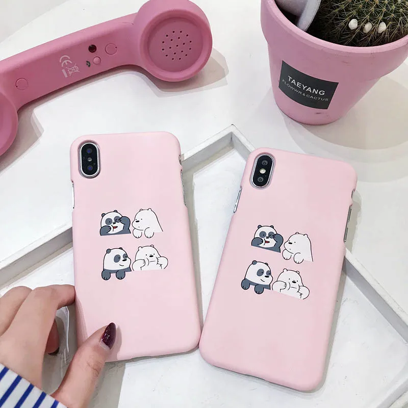 Чехол для телефона iphone xr x xsmax xs розовый Жесткий 7 8 6 6s plus мультяшный рисунок