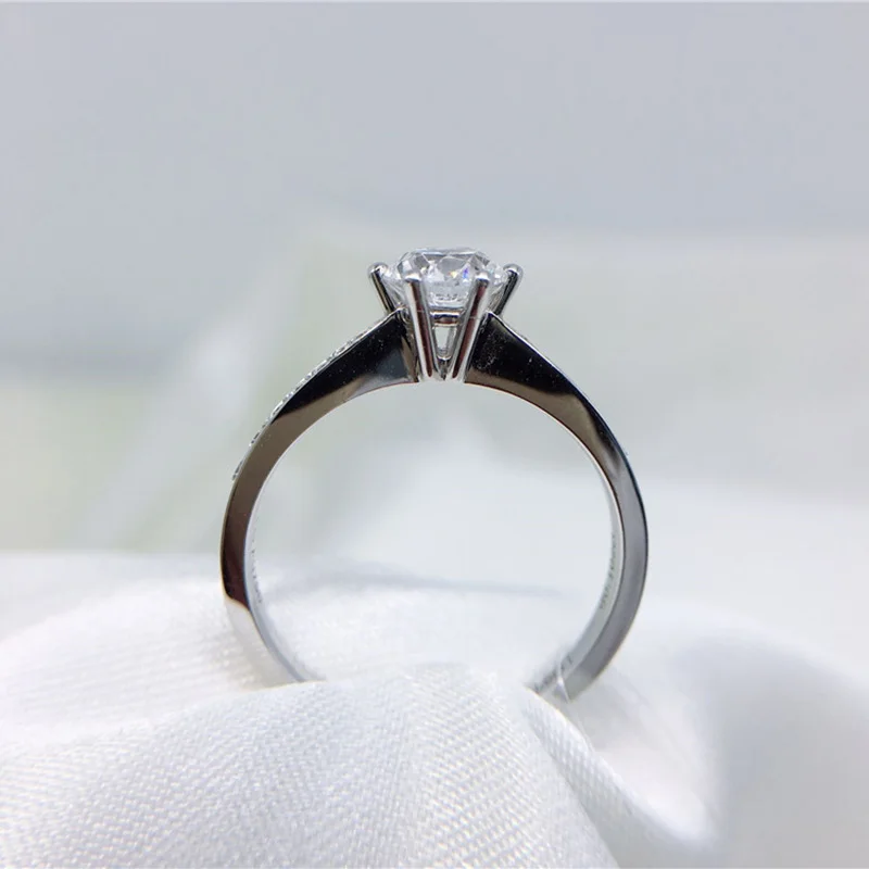 925 Sterling Silver Moissanite Ring 6mm 8.5mm 9mm EF Color Round Cut Simply Design Diamond for Wedding Anniversary | Украшения и