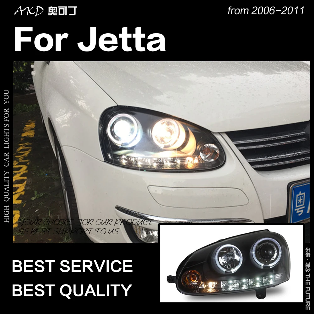 AKD Автомобиль Стайлинг для фары Volkswagen Jetta 2006-2011 Gli светодиодный круглая фара-ореол