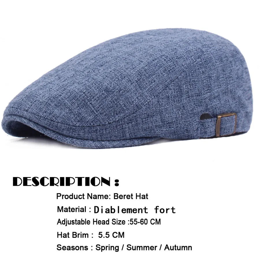 Мужской берет кепка в британском стиле сезон осень-лето 2020 льняные шапки модные