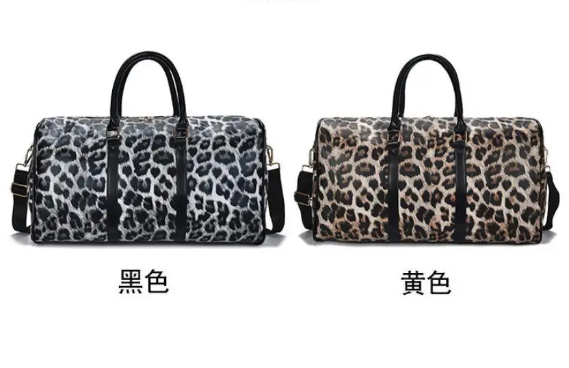 

Fashion Women Sling Shoulder Handbag Large Capacity Leopard Crossbody Travel Bags PU Leather Weekend Duffel Messenger Bag
